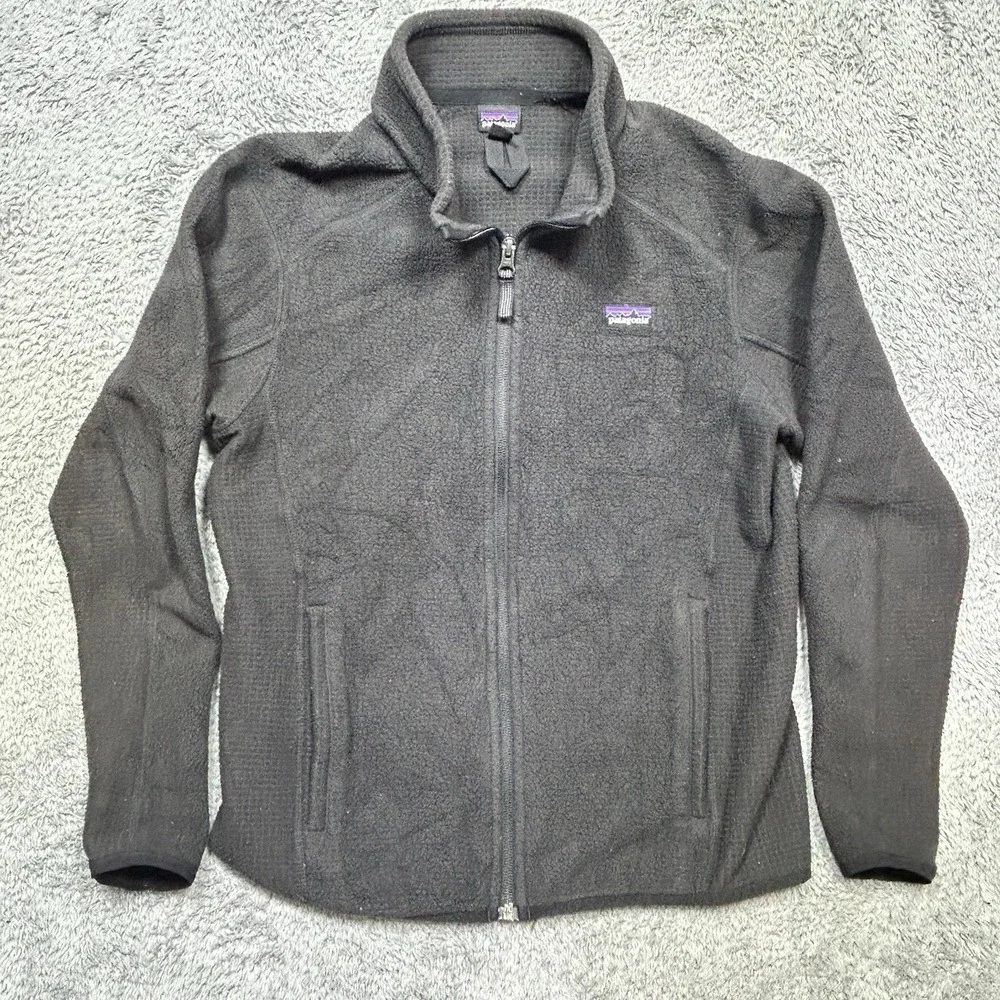 Patagonia Radiant Flux Jacket Boys XL (14) Black Full Zip Outdoor Hiking Active